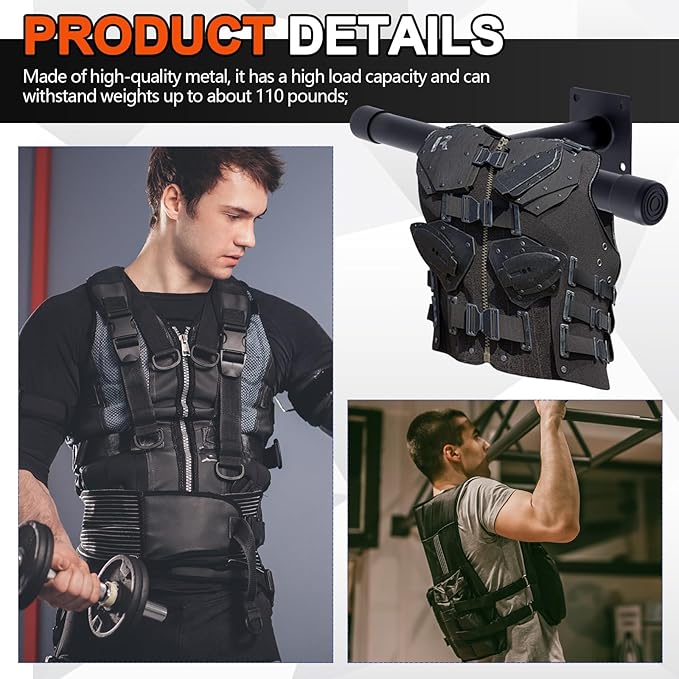 Weight Vest Hanger Wall Mount Heavy Duty Tactical Gear Police Vest Holder Motorcycle Helmet Rack Stand for Gym Home Garage Train Armor Breastplate Backpack Organizers