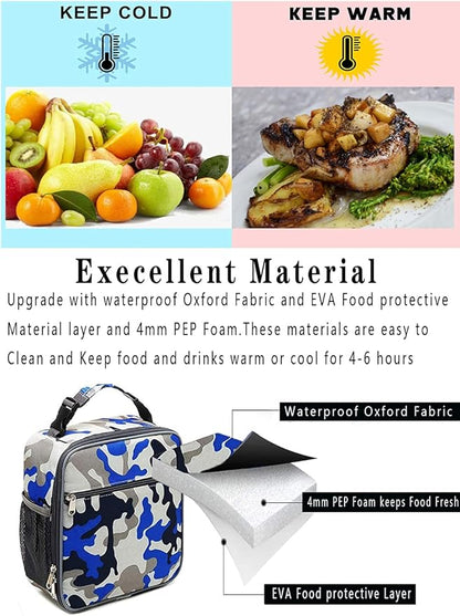 Lunch Box for Men - Reusable Lunch Bag Men Adult Women- Insulated Small LunchBox (Camouflage)