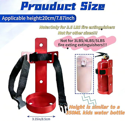 Fire Extinguisher Mount(for 2.5LBS),Compatible with 2.5 Pound Fire Extinguishers,Wall Mounted Fire Extinguisher Bracket,Ideal for Home,Car,RV,Truck