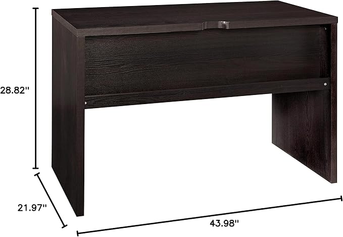 ClosetMaid 43.8 in. W Home Office Desk for Computer, Laptop, Writing, Study with Modern, Simple Style, Black Walnut Wood Finish