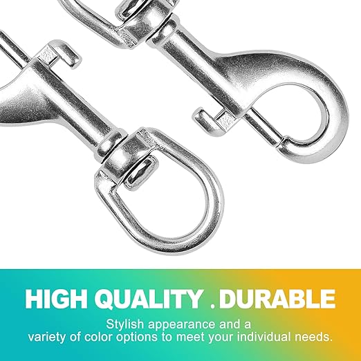 2 Pack 3.5 Inch Heavy Duty Swivel Snap Hooks, Bolt Snap Clips for Dog Leashes, Pet Collars, Ropes & Chains - Durable Dog Leash Hardware, Prong Collar Safety Backup, Pet Accessory