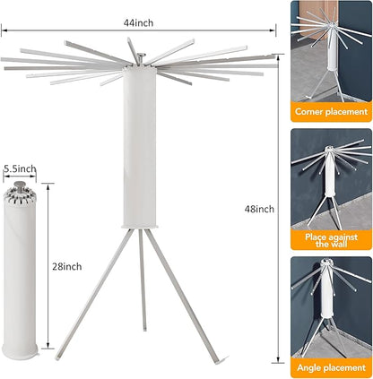 Clothes Drying Rack,Drying Rack Clothing,Laundry Drying Rack,Floor Standing,16 Aluminium Poles,Collapsible,Retractable,Foldable,Folding Laundry Rack