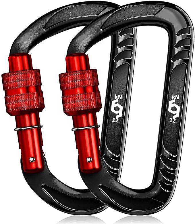 12kN (2697 lbs) Heavy Duty Carabiner Clips, for Securing Pets, Outdoor, Camping, Hiking, Hammock, Dog Leash Harness, Keychains