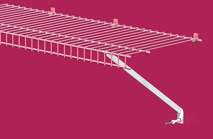 ClosetMaid Wire Shelving Support Brackets for 12 in. & 16 in. Deep Shelves, 12-Pack, with Anchors & Pins for Installation, White