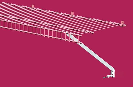 ClosetMaid Wire Shelving Support Brackets for 12 in. & 16 in. Deep Shelves, 12-Pack, with Anchors & Pins for Installation, White