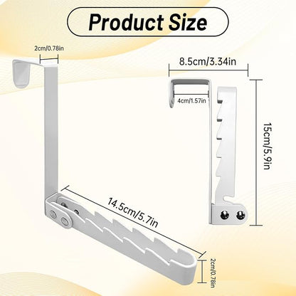 2 Pack Over The Door Drying Rack,Foldable Clothes Hanger Hook Organizer,Space Saving Folding Over The Door Clothes Drying Rack for Laundry,Coats,Towels,Hats,Bags–White