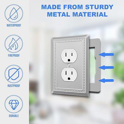 Wall Plate Spacer, 20-Pack Metal Flush Fit Leveling Plates – Receptacle Spacers & Outlet Shims for Loose Electrical Outlets, Single-Gang Electrical Box Levelers for Wall Fix & Outlet Alignment