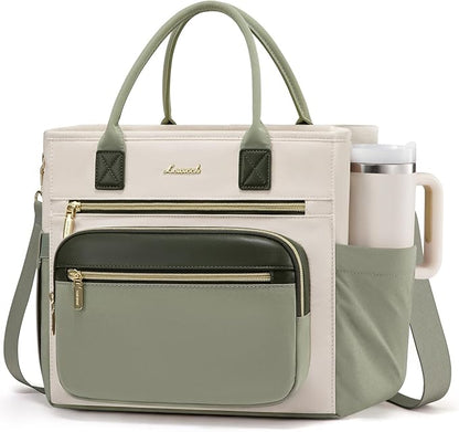 LOVEVOOK Insulated Lunch Bag Women,Wide Opening Adult Lunch Box Women,Leakproof Cooler Bag for Work Picnic Beach Family College,Lunch Teacher Tote Bag with Adjustable Shoulder Strap and Cup Holder