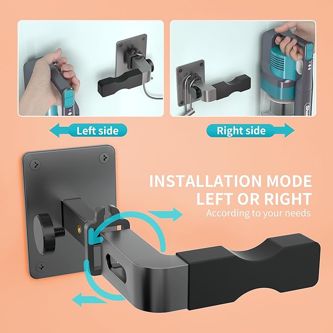 Adjustable Vacuum Wall Mount for Shark Vacuum Shark Cordless Vacuum Wall Mount Compatible for Dyson V7 V8 V10 V11 V12 V15 Shark IX141 IZ562H IZ682H IZ361H IZ462H IZ163H IZ363HT IZ483H (Grey+Clip)