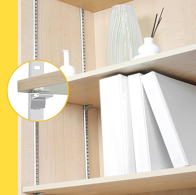 Adjustable Shelf Bracket 40 Inch 8 Pack Shelf White Pilaster Strips Shelf Rail Shelf Track Adjustable Wall Shelves Shelf Standards and Supports for Cabinet Closet Organization