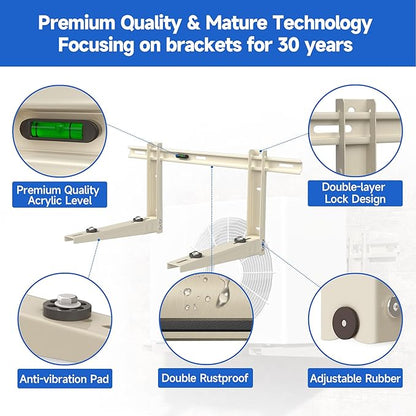 Mini Split Air Conditioner Bracket: Wall Mount for Ductless Mini Split AC/Heating System WiFi 7000 9000 12000 BTU, Outdoor Wall Mounting Air Conditioning Support, Max 400 LBS