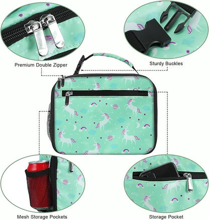 Kids Lunch Box for Boys Girls Lunch Bag Insulated Durable Lunchbox Children Lunch Tote Bag for School Unicorn