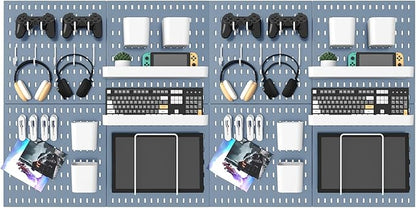 Pegboard Combination Kit, 25.2" x 50.4" Wall Mounted Storage Set with 8 Pegboards & 40 Accessories Hanging, Peg Boards Organizer