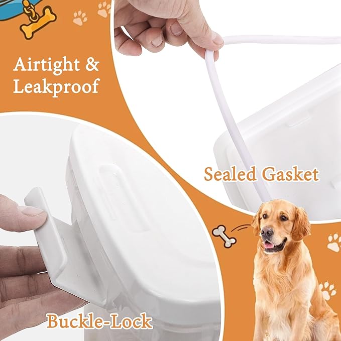 5 - 8 Lbs Dog Food Storage Container with Scoop - Airtight Cat Food Container - Buckle-Lock Pet Food Container for Dog, Cat, Bird Seed, Chicken, Dog Treat - Dry Food Container for Rice, Cereal, Flour