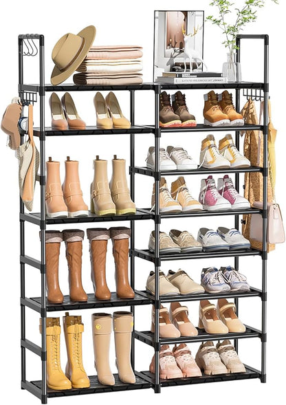 OYREL Shoe Rack Organizer 8 Tiers, Tall Shoe Racks Shelf Storage, 26-32 Pairs Vertical Large Rack,Stackable Shoes Racks for Entryway, Closet, Garage