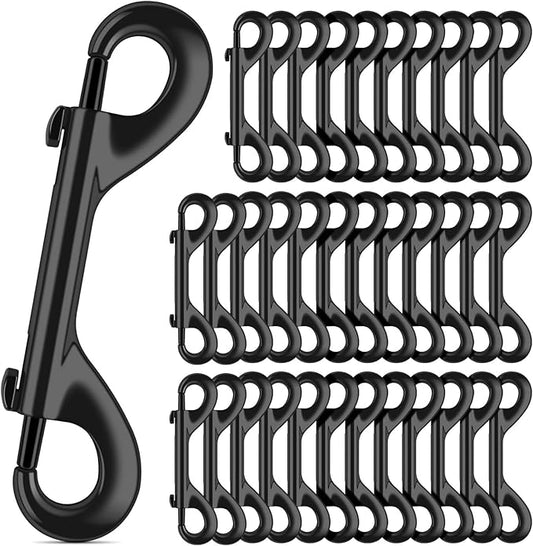 ERKOON 3.5 inch Double Ended Bolt Snaps Hooks 110lbs Load Capacity Zinc Alloy Double Sided Clips Heavy Duty Trigger Snap for Dogs Leashes/Water Bucket/Horse Feed/Hammocks (35 Pack)