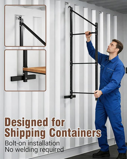 Heavy Duty Shipping Container Shelving Brackets, 3-Layer Cargo Container Shelves Shelf for DIY Storage System, Steel Rack Support for Tools Equipment Garage Farm Workshop, Sets of 4