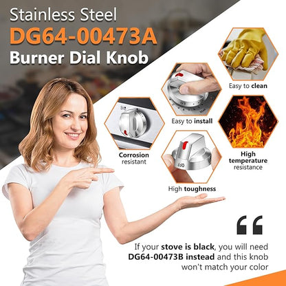 DG64-00473A Burner Control Dial Knob Range Oven Replacement Compatible with Samsung Gas Stove Knob NX58H5600SS NX58F5700WS NX58H5650WS NX58J7750SS NX58M6850SS （5pcs）.