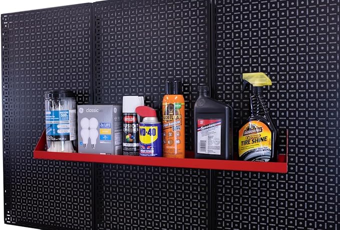 OmniWall 4"x32" Impact Shelf for Wall Storage On The Metal Pegboard System