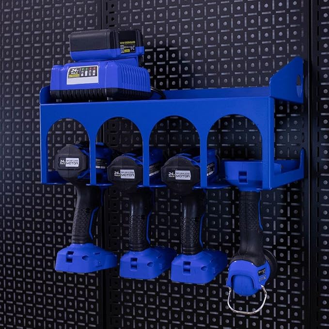 OmniWall Cordless Drill Holder Tool Organization System Blue