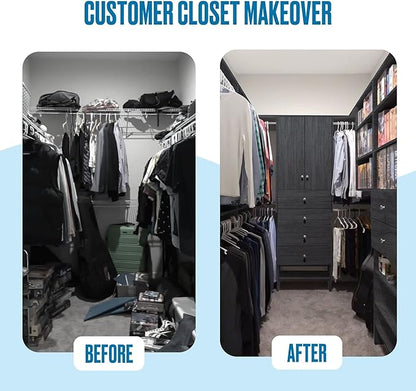 Closet Shelves Tower - Modular Closet System with Shoe Shelves (8) - Corner Closet System - Closet Organizers and Storage Shelves (Gray, 19.5 inches Wide) Closet Shelving