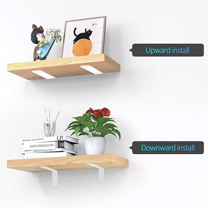 L Floating Shelf Brackets,8 Pack Heavy Duty L Brackets for Shelves, L 6" X H 4" White Metal Countertop Support Brackets,Wall Mounting for Wood
