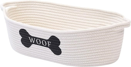Geyecete Weave Rope Storage Basket - Natural Weave Rope Clutter Organizer - Pet Toy Box - Beige