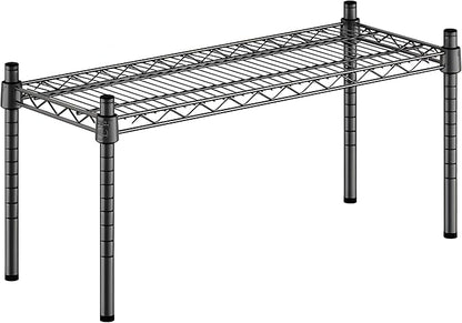 12" x 30" x 14" Black Epoxy Wire Storage Shelf, Dunnage Rack, Commercial 1 Tier Small Shelf