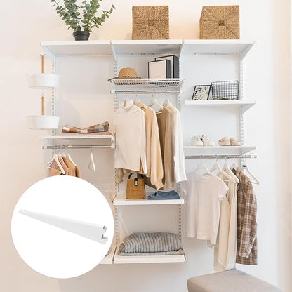 10 Pack Adjustable Shelf Brackets 11.5 Inch, Heavy Duty Wire Shelving Brackets for Double Track System (White)