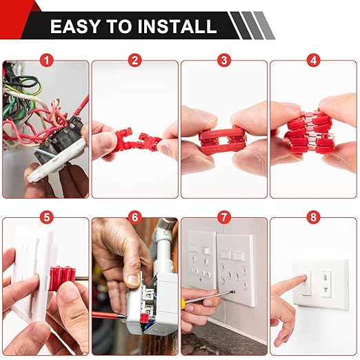 Outlet Spacers for Electrical Box, 96 PCS Electrical Outlet spacers shims, Plastic Wall Plate Spacer, Tile Backsplash Shims for Loose Outlet/Switch Repair (Stackable)
