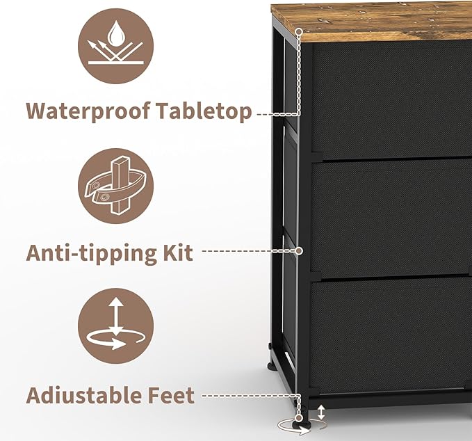 11 Drawer Dresser for with Power Outlets and LED Lights, 63 Inch TV Stand for 65, 70 Inch TV, Entertainment Center with Storage, Wide Chest of Drawers with Open Shelves for Living Room, Bedroom