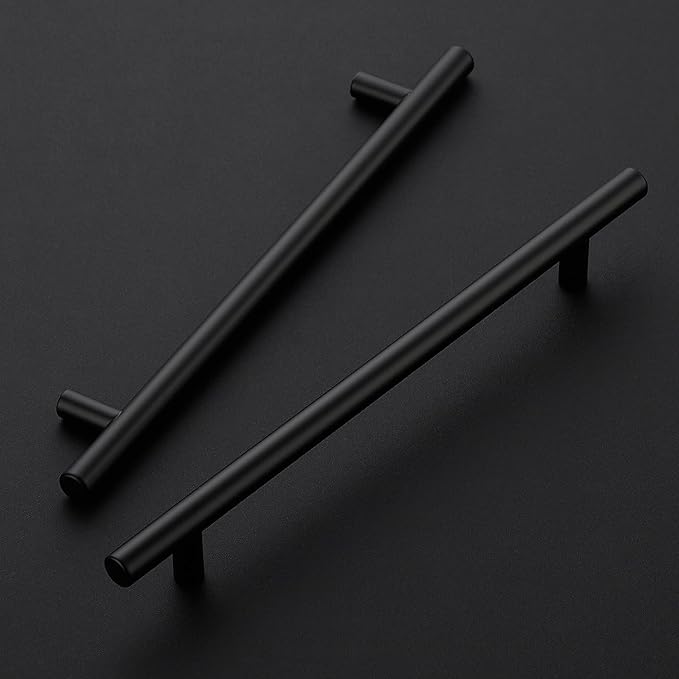 JOY DECOR 60 Pack 10 Inch Cabinet Pulls Kitchen Cabinet Handles with 7-1/2 Inch Hole Center Matte Black Cabinet Hardware Stainless Steel Kitchen Drawer Pulls for Cabinets Cupboard, 192mm Hole Centers