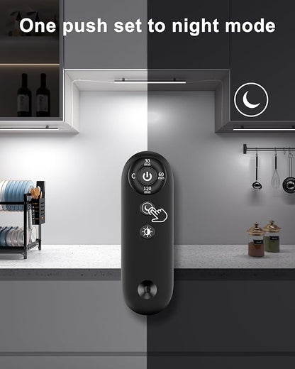 Remote Control Under Cabinet Led Light Plug in, Dimmable Daylight White 4500K, 6 Pack 12 inch Linkable Under Counter Lights for Kitchen Upgrade ETL Listed Plug 24V, UNO-LK 4500K