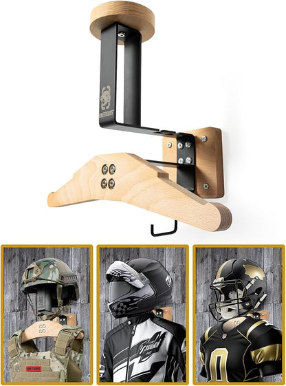 ONETIGRIS Tactical Gear Wall Mount, Motorcycle Helmet Holder Wall Mount Stand, Plate Carrier Rack Jacket Hanger Display Organizer for Police Football Cycling Suit
