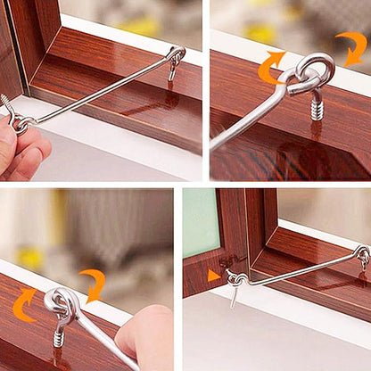 4Pcs 3 inches Cabin Hook Eye Latch Gate Door Swivel Window Door Hook with Mounting Screws