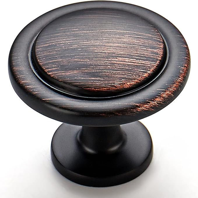 Ravinte 20 Pack 1-1/4 Inch Kitchen Cabinet Knobs Oil-Rubbed Bronze Zinc Pulls Door Handles for Dresser Drawers
