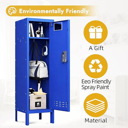 Metal Kids Locker,Metal Cabinet Storage Lockers,Lockable for Employees with Door,54" Height Steel Locker,Lockable Steel Locker for Children's Room, Playroom, School,Gym