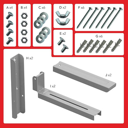 AVF Steel Universal Wall-Mounted Microwave Brackets in Silver (Set of 2)