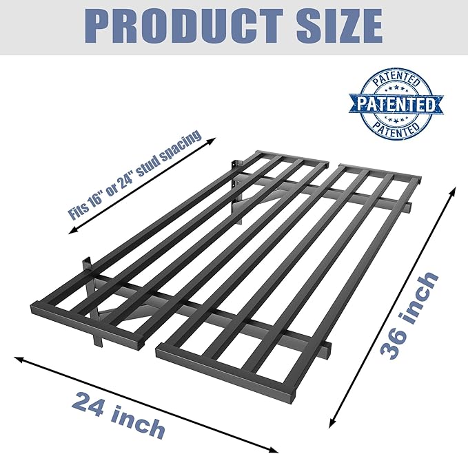 WALMANN 2 Pack Heavy Duty Wall Mounted Shelves, 2 ft x 3 ft Wall-Mounted Garage Storage Shelf, Floating Shelf, Hold 400 lbs/Shelf