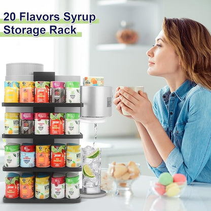 Flavor Pods Holder for Ninja Thirsti - 5-tier Holds 20 Flavore Water Drops Storage Rack for Ninja Thirsties WC1001/WC1002 Drink System Soda Machine, Soda Maker Syrup Holder Accessories(Shelf Only)