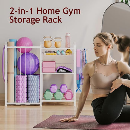 Garage Sports Equipment Organizer, Ball Storage for Gear and Toys, Large Capacity, Sports Organizer for Garage with Hooks and Baskets