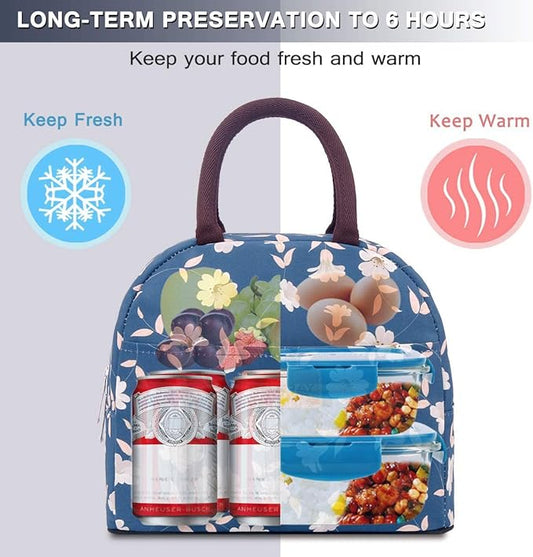 BALORAY Lunch Bag for Women Men Insulated Lunch Box for Adult Reusable Lunch Tote Bag for Work, Picnic or Travel (Morning Glory)