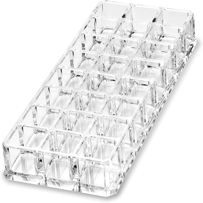 BY ALEGORY (Set Of 2) Acrylic Lipstick Makeup Organizers 24 Space Beauty Storage Refillable Cosmetic Container - Clear