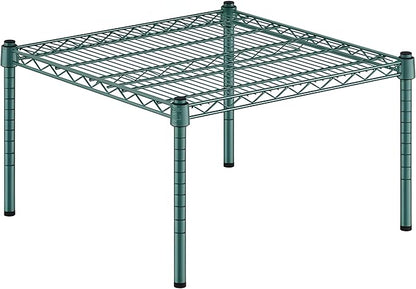 24" x 24" x 14" Green Epoxy Wire Storage Shelf, Dunnage Rack, Commercial 1 Tier Small Shelf
