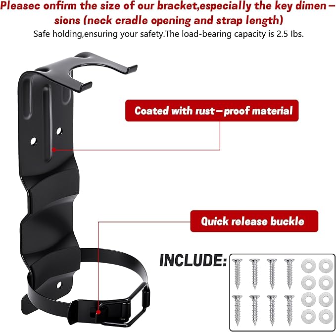 2 Pack Fire Extinguisher Brackets, 2.5 LB Fire Extinguisher Wall Mount Bracket, Metal Heavy Duty Fire Extinguishers Holder for Home, Car, RV, Truck, Mini Fire Extinguishers (Non-Universal)