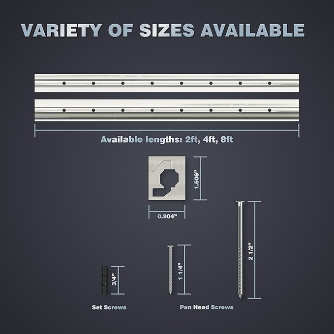 Hovr Solutions Slim 23.75" (2-Foot) Aluminum Floating Shelves Wall Bracket System, 125LB Load Capacity, Hidden Support Bracket Up to 31” Shelf, 2-Pack