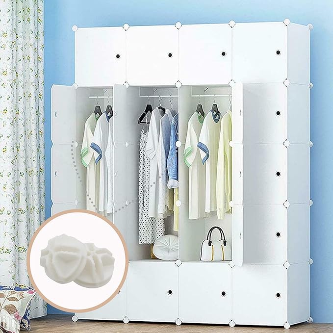 50Pcs Wire Cube Plastic Connectors White Plastic Grid Cube Organizer Connector for Modular Closet Storage Organizer and Wire Shelving