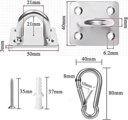 Dog Tie Out Mounted Wall Hook with Clip - Secure Dog Leash Parking Indoor&Outdoor, Stainless Steel Practical Lead Management for Small/Medium/Large Dogs Up to 500lbs (1pcs：Silver)