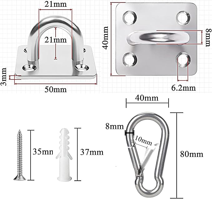 Dog Tie Out Mounted Wall Hook with Clip - Secure Dog Leash Parking Indoor&Outdoor, Stainless Steel Practical Lead Management for Dogs Up to 500lbs (3pcs for 500lbs, for 500lbs)