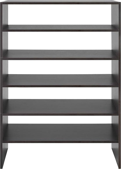 Whitmor Wood Stackable 2-Shelf Shoe Rack, 24 INCH, Espresso